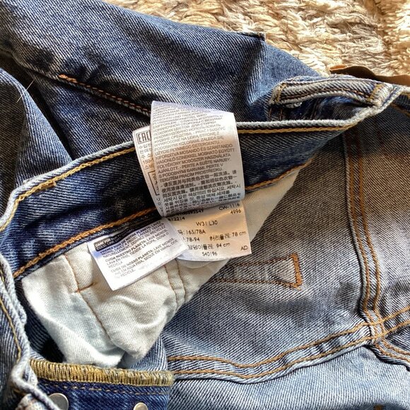 Vintage Levi’s 501xx Dark Wash Blue Cotton Denim Button Fly Jeans Men’s 31x30 - Picture 3 of 8